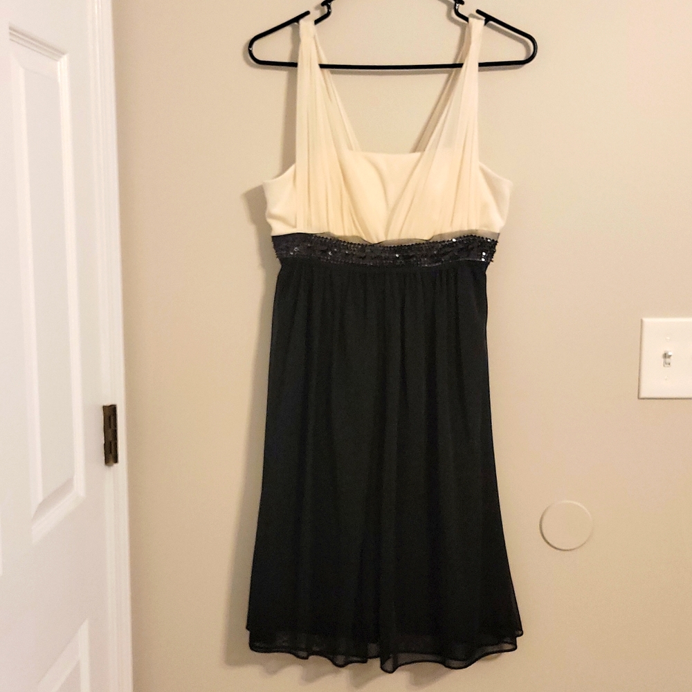 Stunning black and white embellished formal dress for cocktail hour or prom